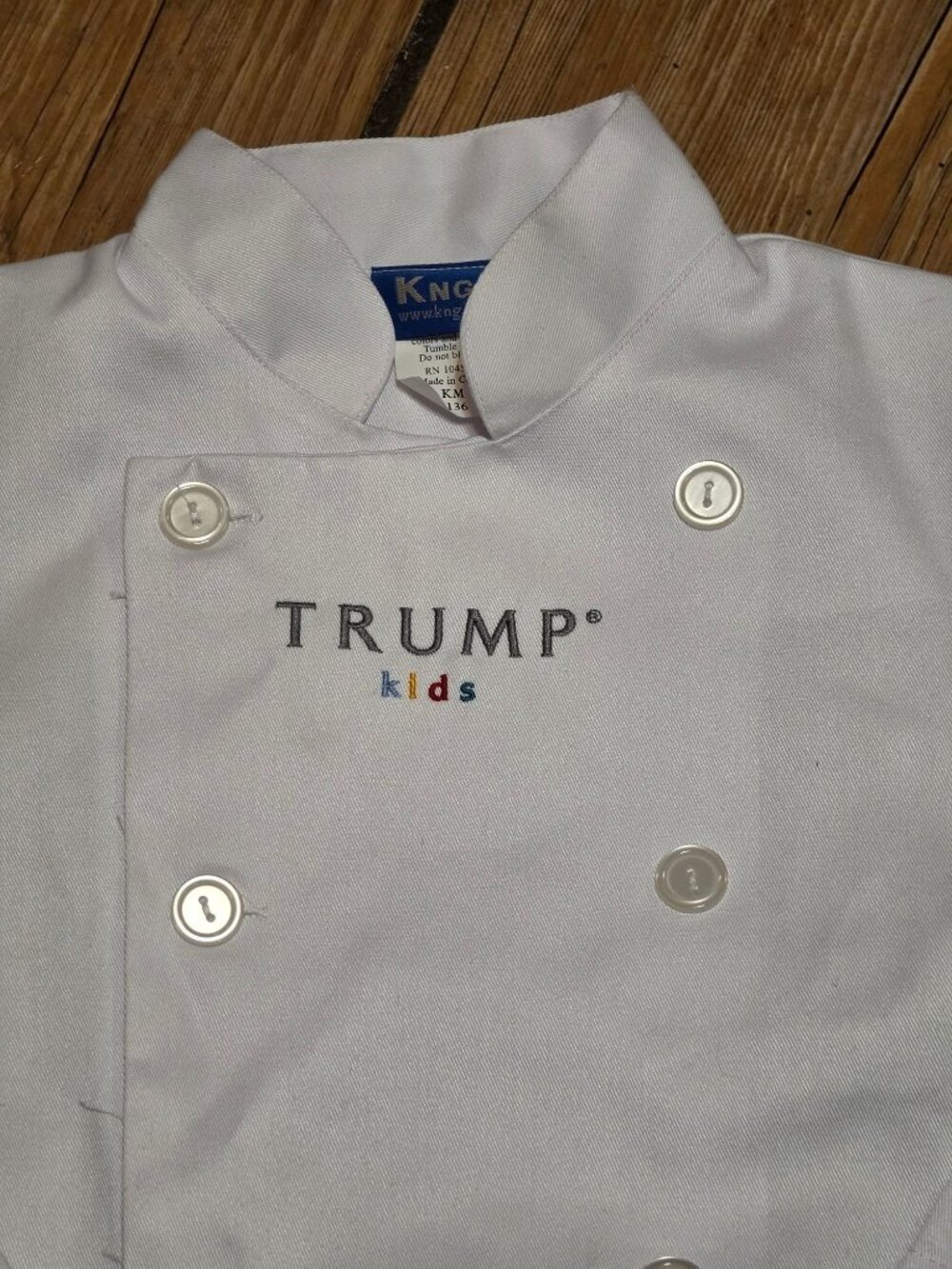 Vtg Trump Kids Hotel Chef Coat Jacket Child Size KM KNG Hospitality Memorabilia - Picture 2 of 12